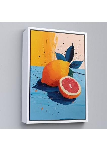 Çerçeveli Dekoratif Kanvas Tablo, Masa Üstündeki Limon TABLO-7616 fırsatları