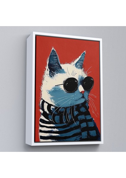 Çerçeveli Dekoratif Kanvas Tablo, Cool Kedi TABLO-7577