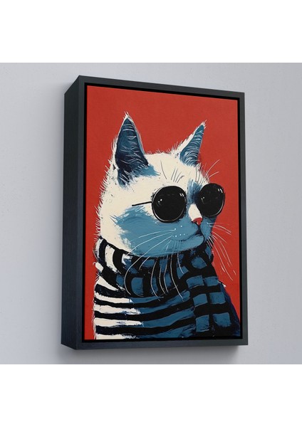 Çerçeveli Dekoratif Kanvas Tablo, Cool Kedi TABLO-7577 fiyatları
