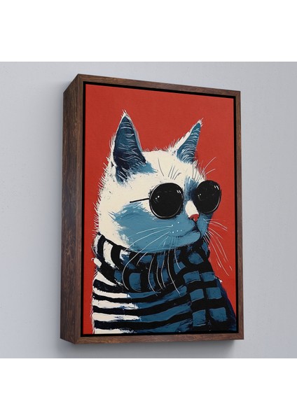 Çerçeveli Dekoratif Kanvas Tablo, Cool Kedi TABLO-7577 fırsatları