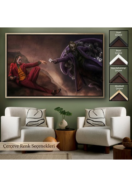 Çerçeveli Dekoratif Kanvas Tablo, Joker TABLOSU-7194