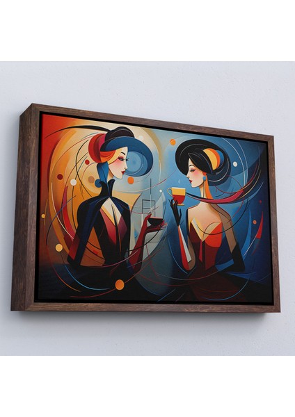 Çerçeveli Dekoratif Kanvas Tablo, Kandinsky Tarzı Güzel Kadınlar TABLOSU-7248 fiyatları