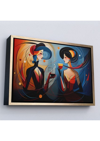 Çerçeveli Dekoratif Kanvas Tablo, Kandinsky Tarzı Güzel Kadınlar TABLOSU-7248 modelleri