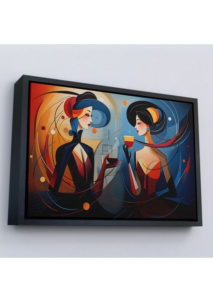 Çerçeveli Dekoratif Kanvas Tablo, Kandinsky Tarzı Güzel Kadınlar TABLOSU-7248 fırsatları