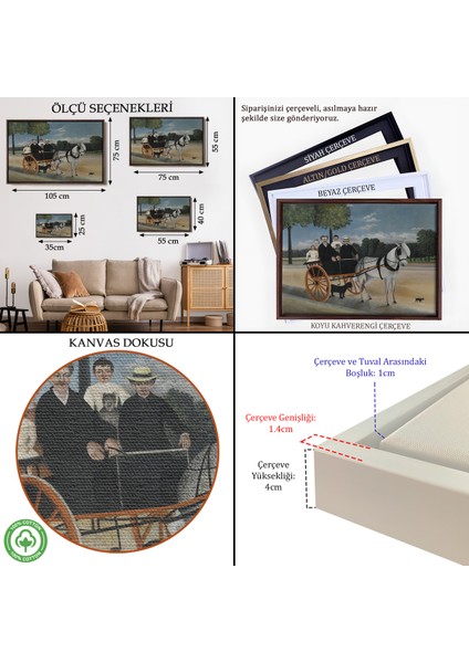 Çerçeveli Dekoratif Kanvas Tablo, Yaşlı Adam Junier'in Arabası TABLO-7090 indirimleri