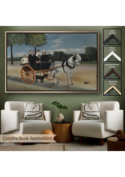 Çerçeveli Dekoratif Kanvas Tablo, Yaşlı Adam Junier'in Arabası TABLO-7090