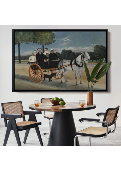 Çerçeveli Dekoratif Kanvas Tablo, Yaşlı Adam Junier'in Arabası TABLO-7090