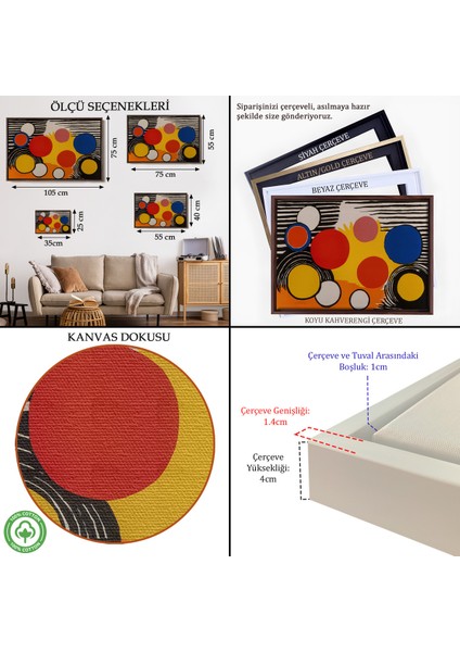 Çerçeveli Dekoratif Kanvas Tablo, Alexander Calder - Kuş Yuvası Tablosu Bird's NEST-7056 indirimleri