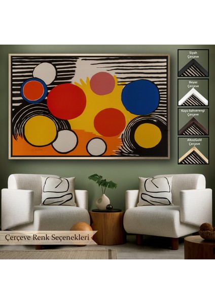 Çerçeveli Dekoratif Kanvas Tablo, Alexander Calder - Kuş Yuvası Tablosu Bird's NEST-7056