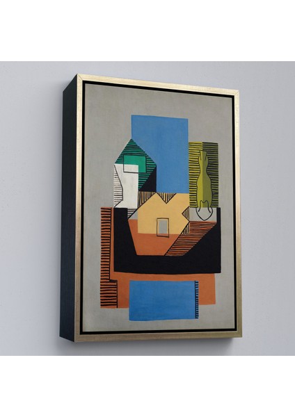 Çerçeveli Dekoratif Kanvas Tablo, Pablo Picasso - Gitar, Şişe ve Meyve Kase TABLOSU-7317 modelleri