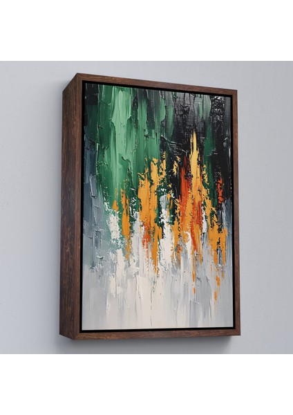 Çerçeveli Dekoratif Kanvas Tablo, Yağlıboya Görünümlü Soyut TABLO-7633 modelleri