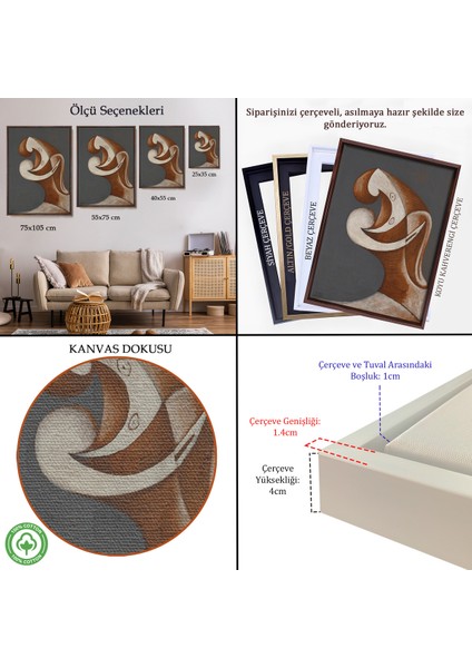 Çerçeveli Dekoratif Kanvas Tablo, Pablo Picasso - Soyut Baş TABLOSU-7382 indirimleri