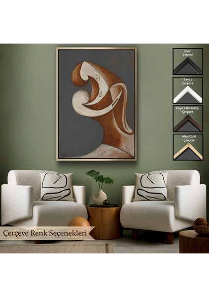 Çerçeveli Dekoratif Kanvas Tablo, Pablo Picasso - Soyut Baş TABLOSU-7382