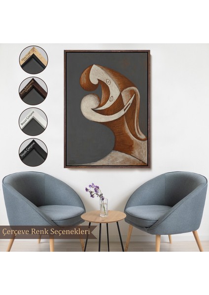 Çerçeveli Dekoratif Kanvas Tablo, Pablo Picasso - Soyut Baş TABLOSU-7382
