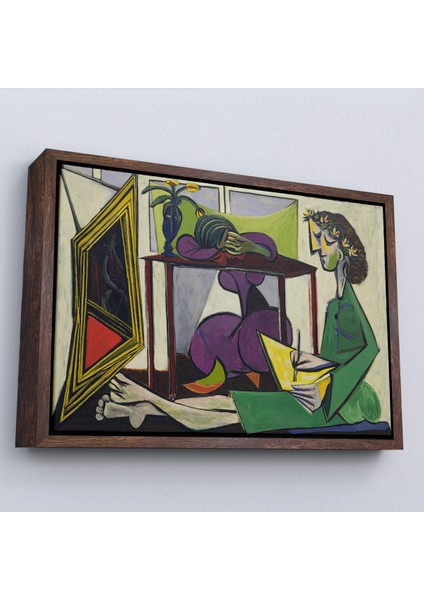 Çerçeveli Dekoratif Kanvas Tablo, Pablo Picasso - Iç Mekanda Bir Kız Çizimi TABLO-7081 fiyatları
