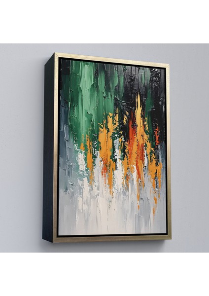 Çerçeveli Dekoratif Kanvas Tablo, Yağlıboya Görünümlü Soyut TABLO-7633 fırsatları