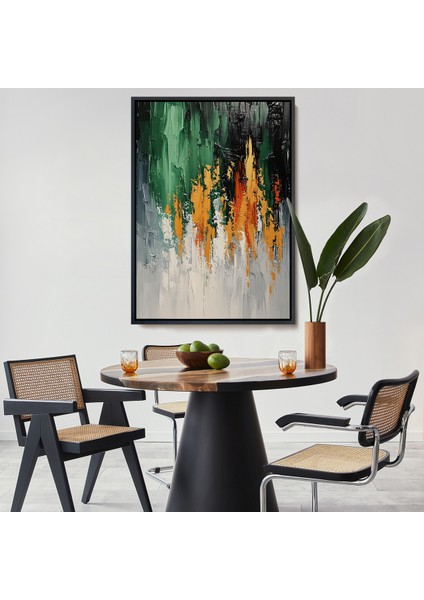 Çerçeveli Dekoratif Kanvas Tablo, Yağlıboya Görünümlü Soyut TABLO-7633
