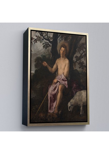Çerçeveli Dekoratif Kanvas Tablo, Diego Velazquez - Doğada Aziz Vaftizci Yahya TABLOSU-7387 modelleri