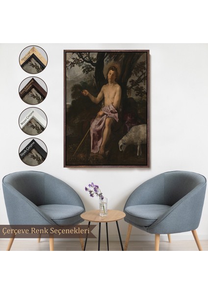 Çerçeveli Dekoratif Kanvas Tablo, Diego Velazquez - Doğada Aziz Vaftizci Yahya TABLOSU-7387