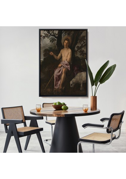 Çerçeveli Dekoratif Kanvas Tablo, Diego Velazquez - Doğada Aziz Vaftizci Yahya TABLOSU-7387