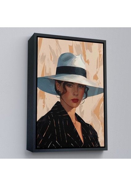 Çerçeveli Dekoratif Kanvas Tablo, Keskin Bakışlı Güzel Kadın TABLO-7565 modelleri
