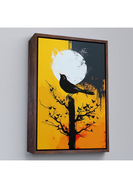 Çerçeveli Dekoratif Kanvas Tablo, Ağaç Üstündeki Soyut Kuş TABLOSU-7660 fiyatları