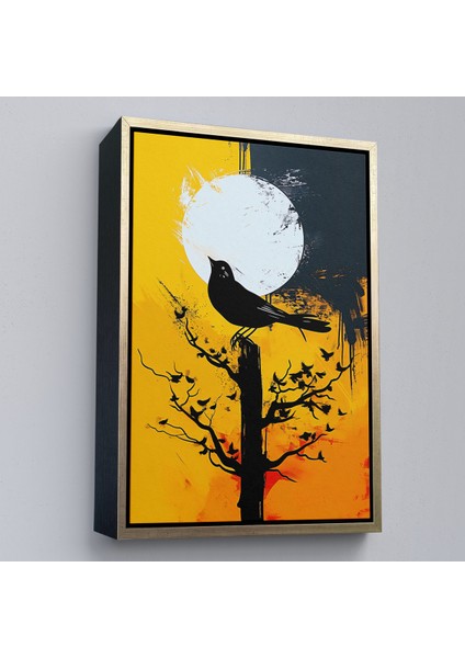Çerçeveli Dekoratif Kanvas Tablo, Ağaç Üstündeki Soyut Kuş TABLOSU-7660 modelleri