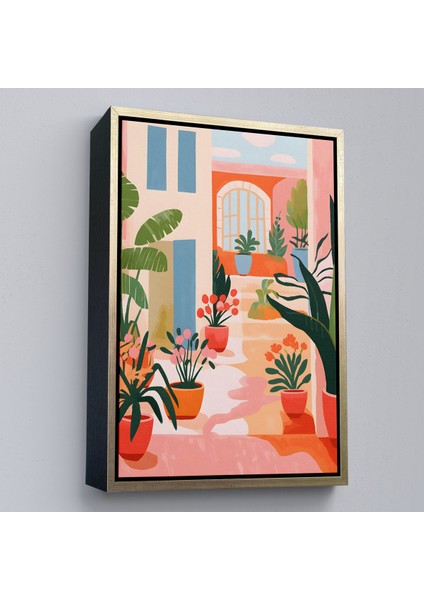 Çerçeveli Dekoratif Kanvas Tablo, Minimalist Yazlık Bahçesi TABLOSU-7669 modelleri