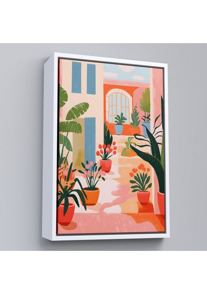 Çerçeveli Dekoratif Kanvas Tablo, Minimalist Yazlık Bahçesi TABLOSU-7669 fırsatları