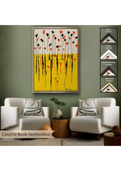 Çerçeveli Dekoratif Kanvas Tablo, Alexander Calder - Damlalar Tablo - DROPS-7285