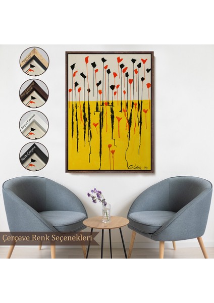 Çerçeveli Dekoratif Kanvas Tablo, Alexander Calder - Damlalar Tablo - DROPS-7285