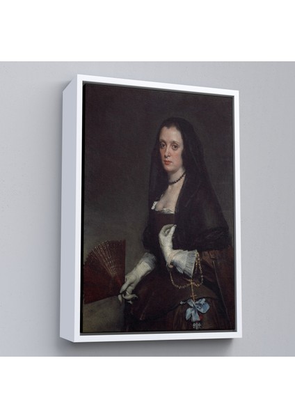 Çerçeveli Dekoratif Kanvas Tablo, Diego Velázquez - Hayranlı Kadın Tablo - The Lady With A FAN-7433