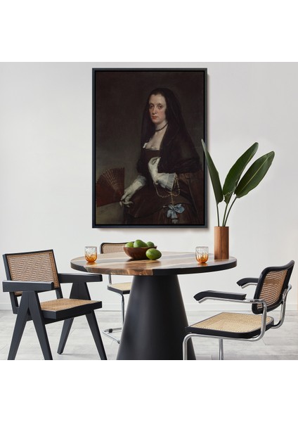Çerçeveli Dekoratif Kanvas Tablo, Diego Velázquez - Hayranlı Kadın Tablo - The Lady With A FAN-7433