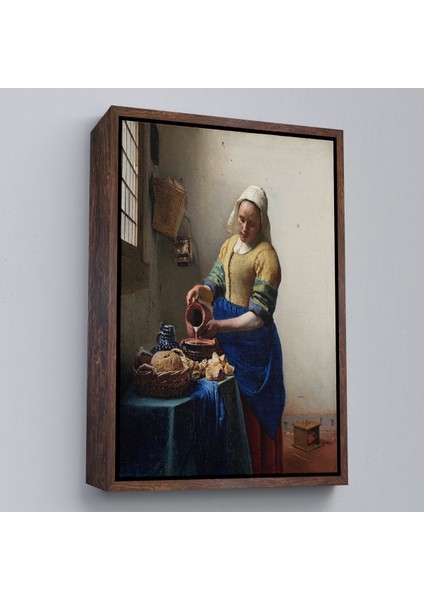 Çerçeveli Dekoratif Kanvas Tablo, Johannes Vermeer - Sütçü Kız Tablo - The MILKMAID-7434