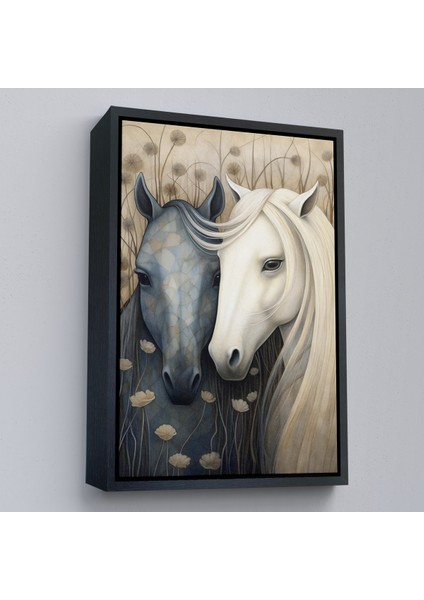 Çerçeveli Dekoratif Kanvas Tablo, At Çifti TABLO-7549 modelleri