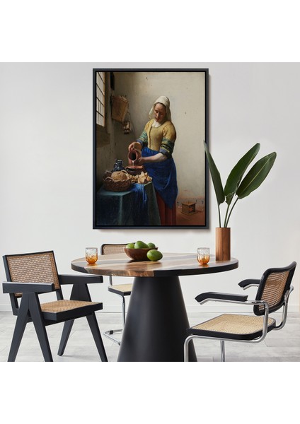 Çerçeveli Dekoratif Kanvas Tablo, Johannes Vermeer - Sütçü Kız Tablo - The MILKMAID-7434