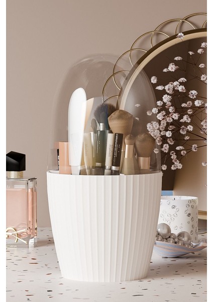 7 Bölmeli Çok Amaçlı Makyaj ve Fırça Organizer, Beyaz fiyatları