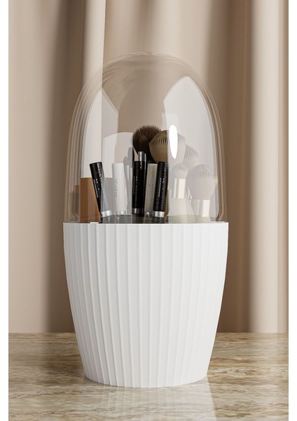 7 Bölmeli Çok Amaçlı Makyaj ve Fırça Organizer, Beyaz modelleri