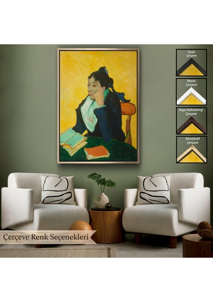 Çerçeveli Dekoratif Kanvas Tablo, Vincent Van Gogh - Kitaplarla Madame Ginoux TABLOSU-7448