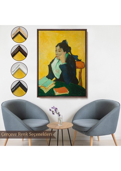 Çerçeveli Dekoratif Kanvas Tablo, Vincent Van Gogh - Kitaplarla Madame Ginoux TABLOSU-7448