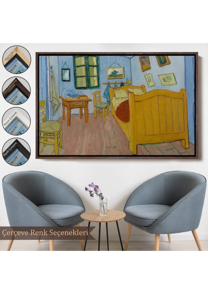 Çerçeveli Dekoratif Kanvas Tablo, Vincent Van Gogh - Arlesda Yatak Odası - Bedroom In ARLES-7179
