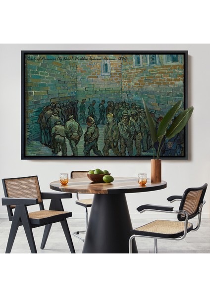 Çerçeveli Dekoratif Kanvas Tablo, Vincent Van Gogh Tutuklular Çemberi Tablo - Prisoners' ROUND-7180