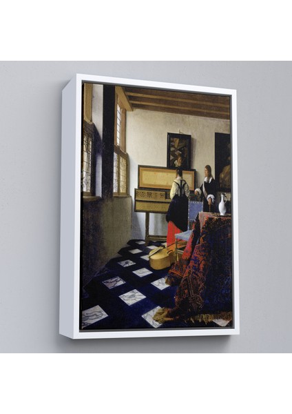 Çerçeveli Dekoratif Kanvas Tablo, Johannes Vermeer - Müzik Dersi Tablo - The Music LESSON-7348 fırsatları