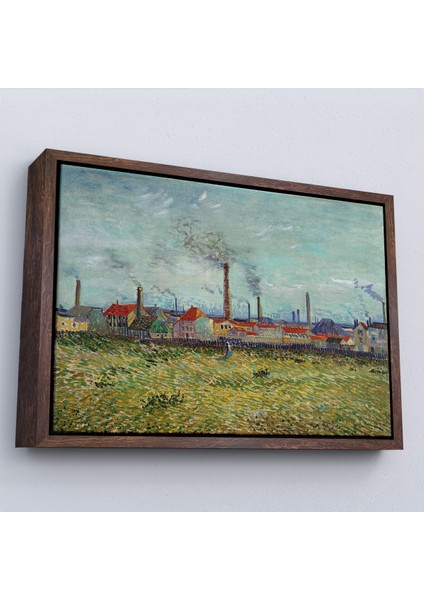 Çerçeveli Dekoratif Kanvas Tablo, Vincent Van Gogh Clichydeki Fabrikalar - Factories At CLICHY-7170 fiyatları