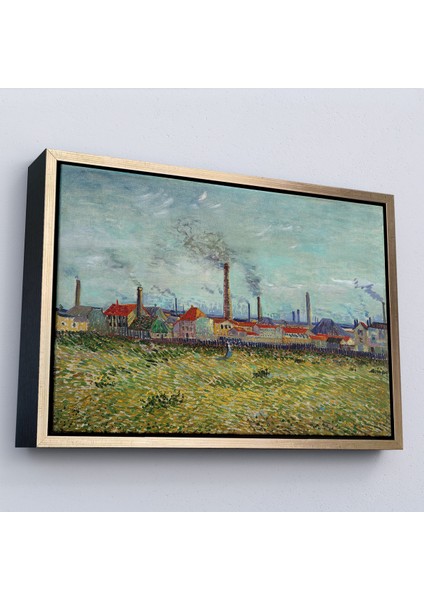 Çerçeveli Dekoratif Kanvas Tablo, Vincent Van Gogh Clichydeki Fabrikalar - Factories At CLICHY-7170 modelleri