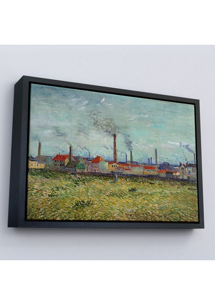 Çerçeveli Dekoratif Kanvas Tablo, Vincent Van Gogh Clichydeki Fabrikalar - Factories At CLICHY-7170 fırsatları