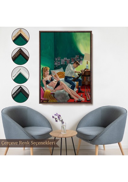 Çerçeveli Dekoratif Kanvas Tablo, Kuşatılmış Suçlu ve Ortağı Kadın TABLO-7724