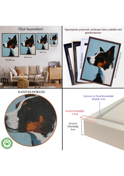 Çerçeveli Dekoratif Kanvas Tablo, Sevimli Köpek TABLOSU-7635 indirimleri