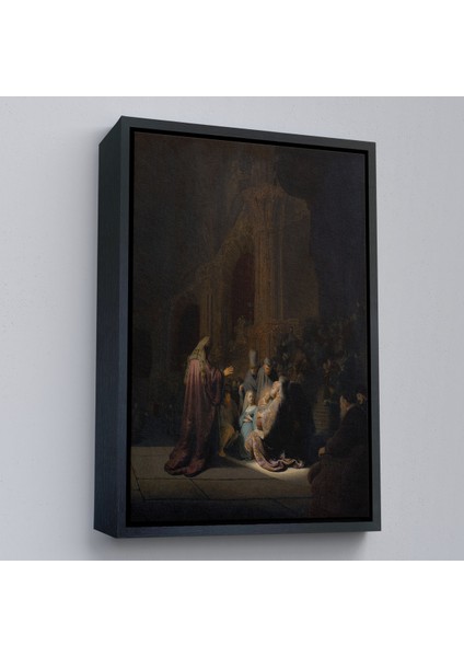 Çerçeveli Dekoratif Kanvas Tablo, Rembrandt Van Rijn Simeon - Tapınakta Övgü Şarkısı TABLO-7408