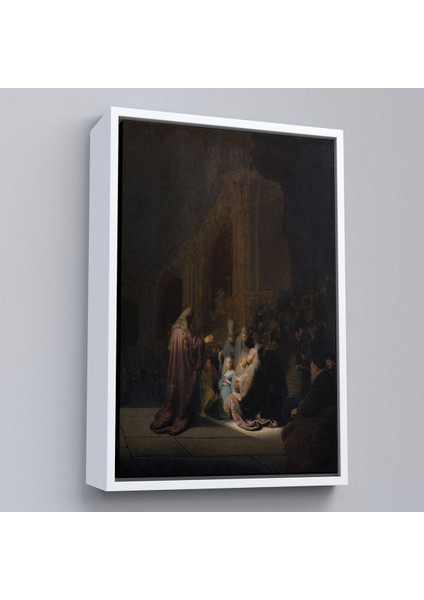Çerçeveli Dekoratif Kanvas Tablo, Rembrandt Van Rijn Simeon - Tapınakta Övgü Şarkısı TABLO-7408 fırsatları